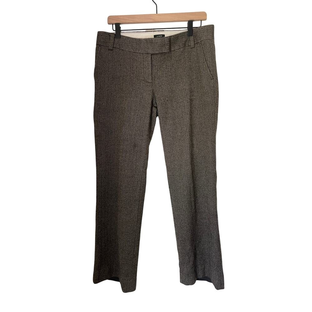 Vintage J.Crew 100% Wool Herringbone Brown Tailored Pants-size 8